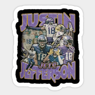 Justin Jefferson Retro Celebrate Sticker